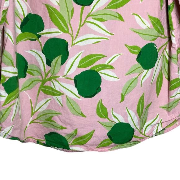 Printfresh Organic Cotton Pink Green Lime Print Long Sleeve Pajama Top Small - Picture 6 of 8